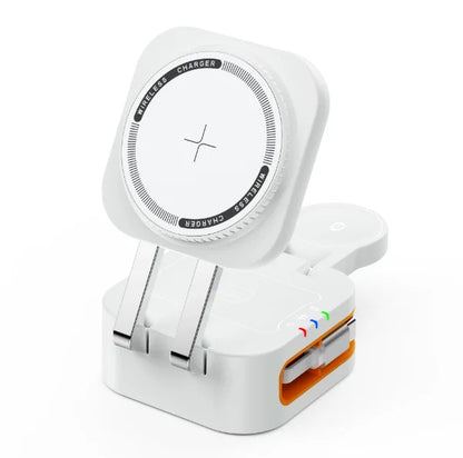 Magnetic 3 in 1 Wireless Charger Station With Extension Cords